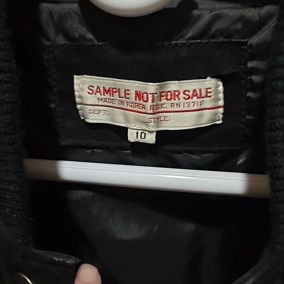 VTG Black Nubuck Leather Jacket Sz10 Distressed Snap Quilted Moto Bomber Biker - Picture 3 of 16